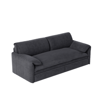 66' Queen Pull Out Sofa Bed, 3-in-1 Convertible Sleeper Sofa with Side Storage,Multi-Functional Velvet Loveseat Bed for Living Room,Grey