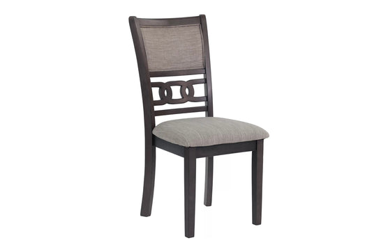 Dining Room Furniture Grey Finish Set of 2 Side Chairs Cushion Seats Unique Back Kitchen Breakfast Chairs