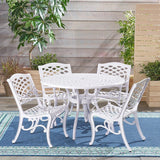 Dieter 4 - Person Metal Patio Dining Set with Round Table