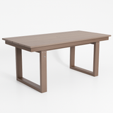 69'HDPE Outdoor Dining Table, Weather-Resistant, Seats 6, Space-Saving Chair-Push-In Design