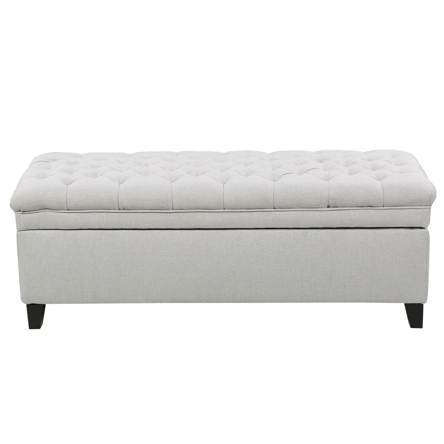 Juliana Light Gray Storage Ottoman Fabric 50 x 20.5 x 18.3 Inches