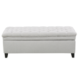 Juliana Light Gray Storage Ottoman Fabric 50 x 20.5 x 18.3 Inches