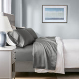4-Piece Full HeiQ Smart Temperature Cotton Blend Sheet Set, Charcoal