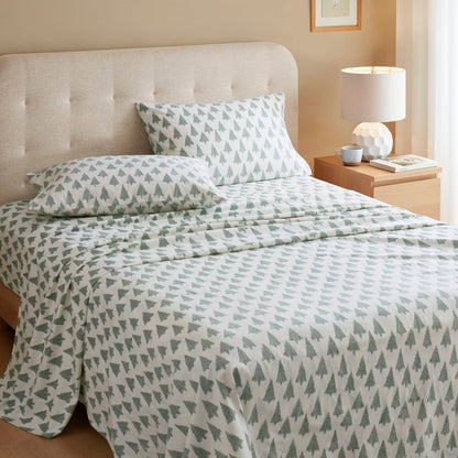 4-Piece Full 100% Cotton Printed Sheet Set,Ikat tree