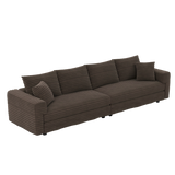 102.4 ' Plush Corduroy 4-Seat Sofa,Modern Comfy Upholstered Sofa Cloud Couch,Deep Seat Couches with Soft Pillows,Convertible Deep Seat Sofa Lounge Chair for Apartment,Camel