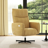 Power Swivel Recliner Chair, Electric Reclining with USB & Type-C Charging, 360° Swivel Velvet Upholstered Accent Chair, for Home Office & Living Room, Easy Assembly,Yellow