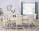 Amonia 5-piece Dining Set, Turned-Leg Dining Table with 4 Tufted Chairs