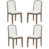 TREXM Vintage Style Dining Chair Set with 4 Upholstered Chairs for Dining Room and Living Room (Espresso)