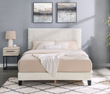 Roundhill Furniture Findlay 2-Piece Bedroom Set, Plush 3D Upholstered Bed with Nightstand, Full