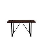 Modern Rustic 55' Dining Table in Walnut MDF with Black Metal Legs for 4-6 Person
