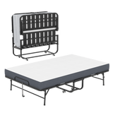 Large 75'x46' Wide Folding Bed for Tall People, Extra Long & Wide Rollaway Bed with 5' Memory Foam, Heavy-Duty 450lbs Capacity Guest Bed, Spacious Portable Twin Cot