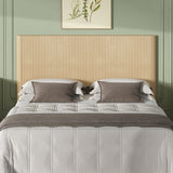 Modern Wooden Headboard with Arched Corrugated,Fits Queen Size Beds,  Vertical Grain Design, Farmhouse & Vintage Style, Easy Assembly, Oak.