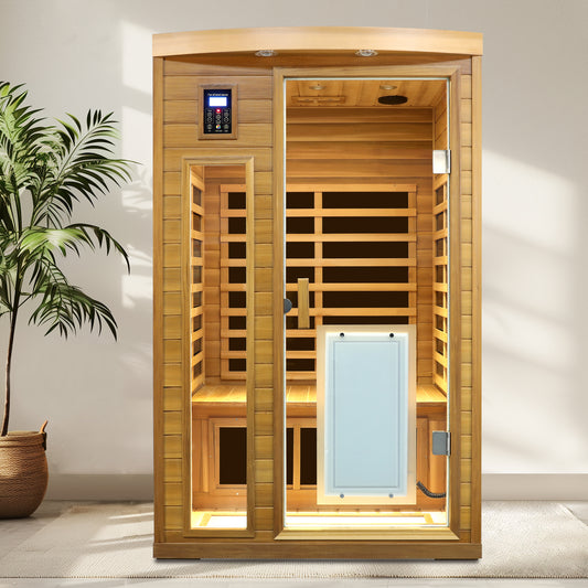 Low EMF Two person Far infrared Red cedar Deluxe indoor sauna room