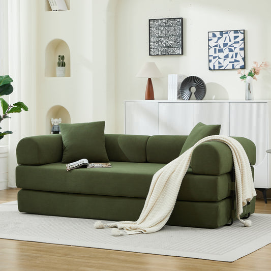Luxury Sofa Bed Convertible to Folding Couch Corduroy Vacuum Compressed Sofa for Small Apartments and Homes