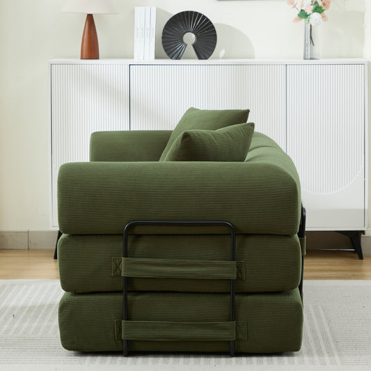 Luxury Sofa Bed Convertible to Folding Couch Corduroy Vacuum Compressed Sofa for Small Apartments and Homes