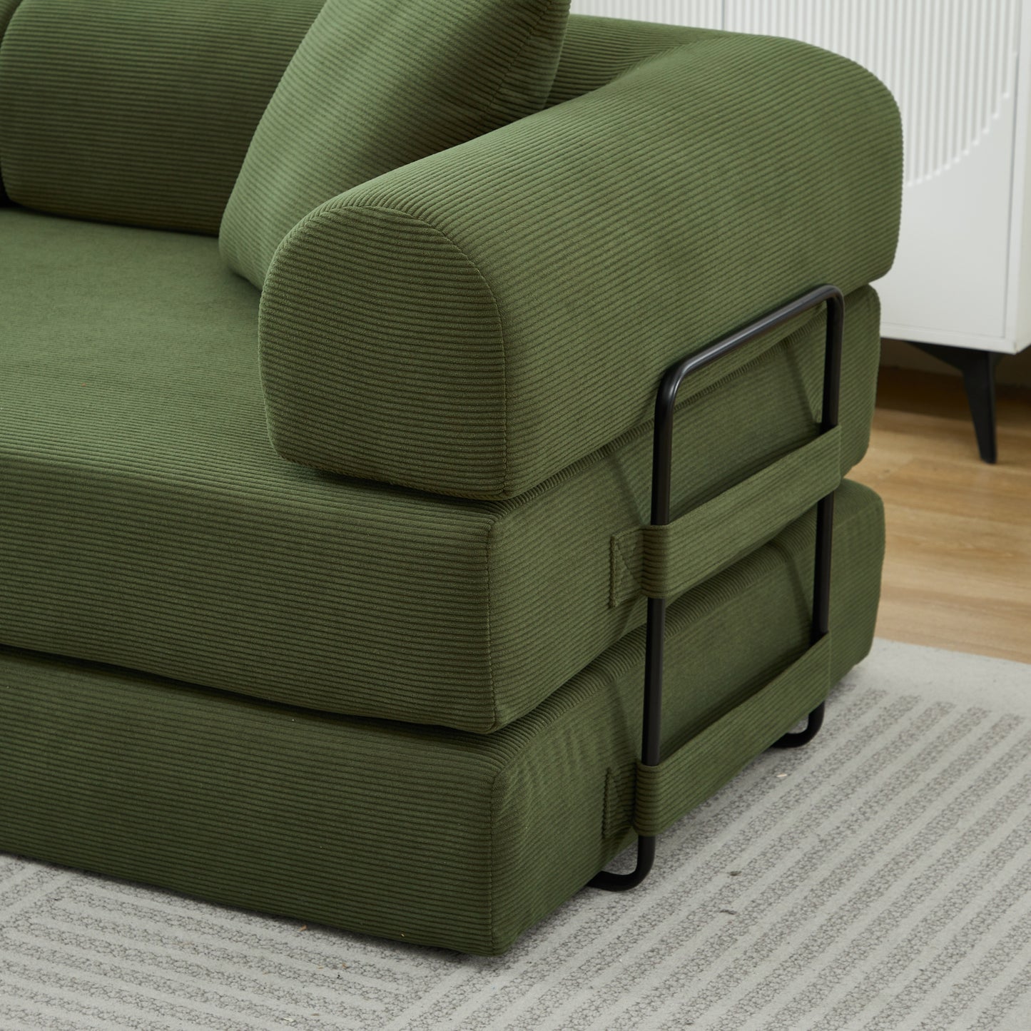 Luxury Sofa Bed Convertible to Folding Couch Corduroy Vacuum Compressed Sofa for Small Apartments and Homes