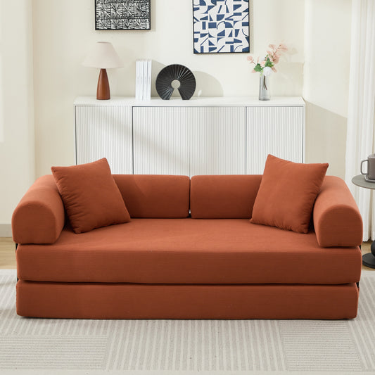 Newest Compression Sofa,Convertible Floor Sofa Bed-with Pillow Back Support Armrest,Comfy Futon Couch Lounge Sleeper Bed