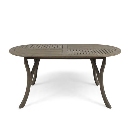 Acacia Wood 70' Dining Table - Stylish Gray Outdoor Table
