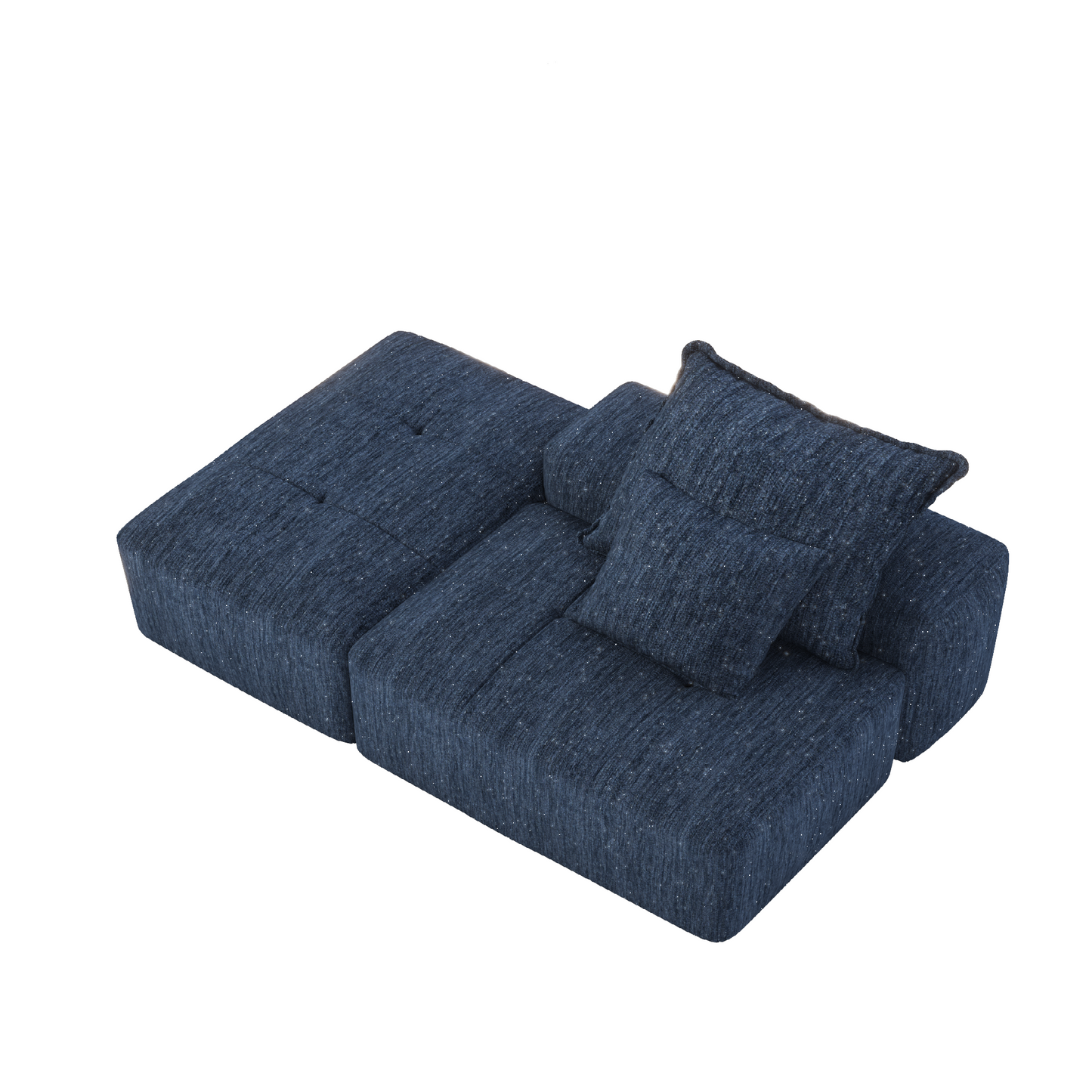 Modern Oversized Modular Sectional Sofa,Sparkling Chenille Fabric Soft Cushion Sofa with 2 Pillows,DIY Combination Tufted Sofa,No Assembly Required