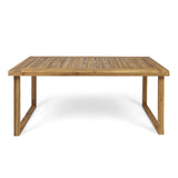 Outdoor Acacia Wood Dining Table with Natural Sandblast Finish 69'