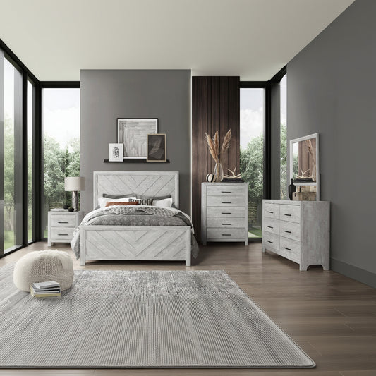 DENVER Full 5PC Modern Style Storage Bedroom Set Made with Wood in Natural (NJ INVENTORY)