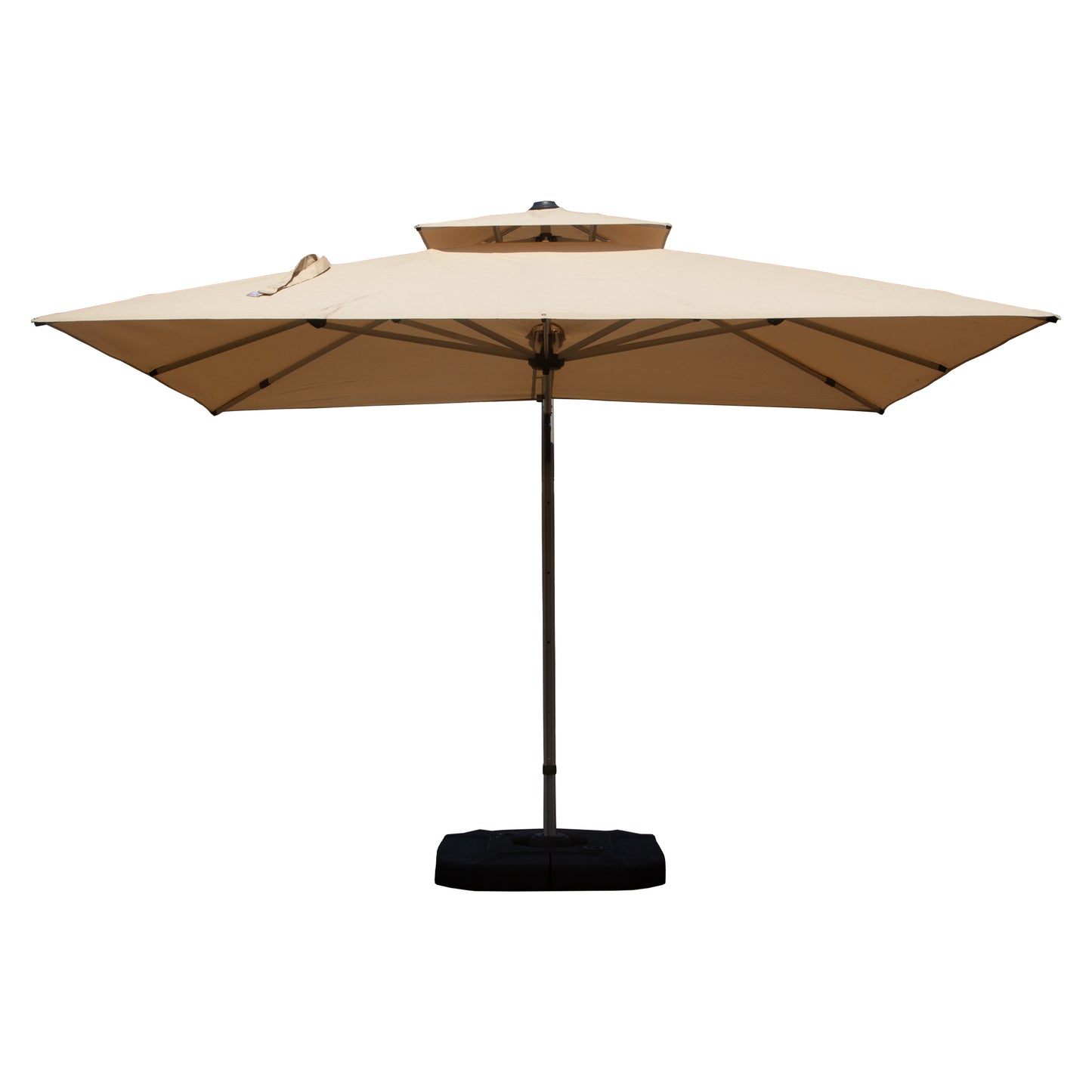 9 ft. Aluminum Cantilever Tilt Patio Umbrella with Center Pole, Beige (Base Not Included)