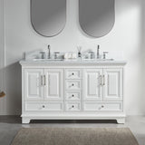 Fully Assembled 60'' Freestanding Double Bathroom Vanity with Artificial Stone
