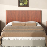Modern Wooden Headboard with Arched Corrugated, Fits Queen Size Beds, Vertical Grain Design, Farmhouse & Vintage Style, Easy Assembly, Walnut.