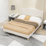 Velvet upholstered bed - enhances the master bedroom with a luxurious and peaceful focus. The sturdy structure ensures a peaceful sleep, blending luxury and comfort into one, full size, color: beige