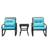 Metal 2 - Person Outdoor Patio Rocking Seating Group with Cushions