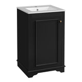 20-inch Modern Black Bathroom Vanity with Ceramic Sink, Freestanding Single Unit, Soft-Closing Door, Adjustable Shelf, Solid Pine and MDF Construction