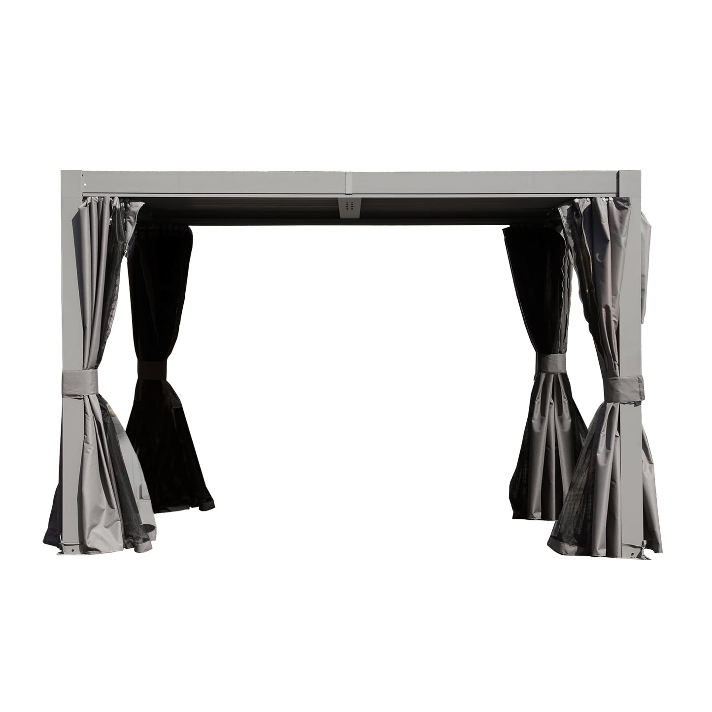 10x10 FT Outdoor Louvered Pergola with Adjustable Louvers-Gray