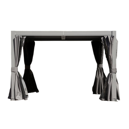10x10 FT Outdoor Louvered Pergola with Adjustable Louvers-Gray