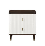 Carena White & Brown Finish Nightstand W/USB