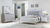 STERLING Full 4 PC LED Bedroom set made with wood in Silver Color (NJ INVENTORY)