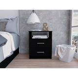 Nightstand 20'H, Two Drawers, One Shelf, Superior Top, Black