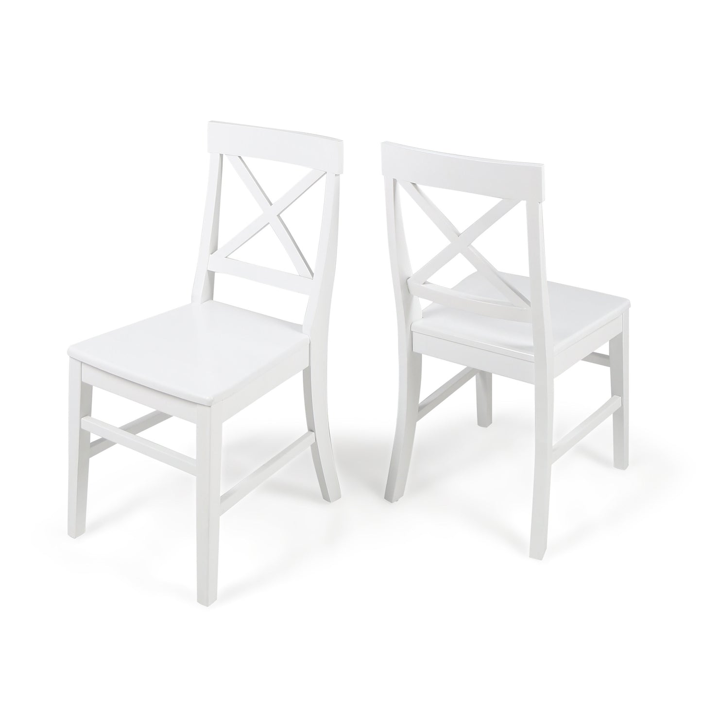 Plethora Dining Chair with X-Shaped Back, Set of 2, White