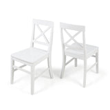 Plethora Dining Chair with X-Shaped Back, Set of 2, White