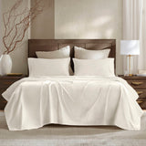 5 Pieces Split King Sateen Sheet Set,Ivory