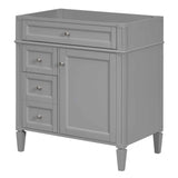 Modern Gray Bathroom Vanity with 2 Drawers and Tip-out Drawer, Solid Wood + MDF Cabinet, 30'' Storage Cabinet without Sink