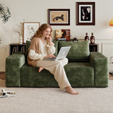 63' 2Setaser Sofa,Corduroy Fabric,Deep Seat Couches,Comfy Loveseat Sofa,No Assembly,1pcs for Living room, Bedroom,Conference room ,Apartment,Green