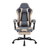 Gaming Chair, Ergonomic Computer Chair with Footrest and Massage Lumbar Support, Height Adjustable Swivel Video Game Chair for Adults, 300lb Max, Blue Beige