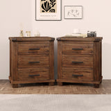 Rustic Three Drawer Reclaimed Solid Wood Farmhouse Nightstand Set of Two (old sku:BS531408AAD)