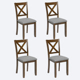 Dining Chairs Only, Wooden Dining Chairs Set of 4, Kitchen Chair with Padded Seat, Upholstered Side Chair for Dining Room, Living Room, Walnut