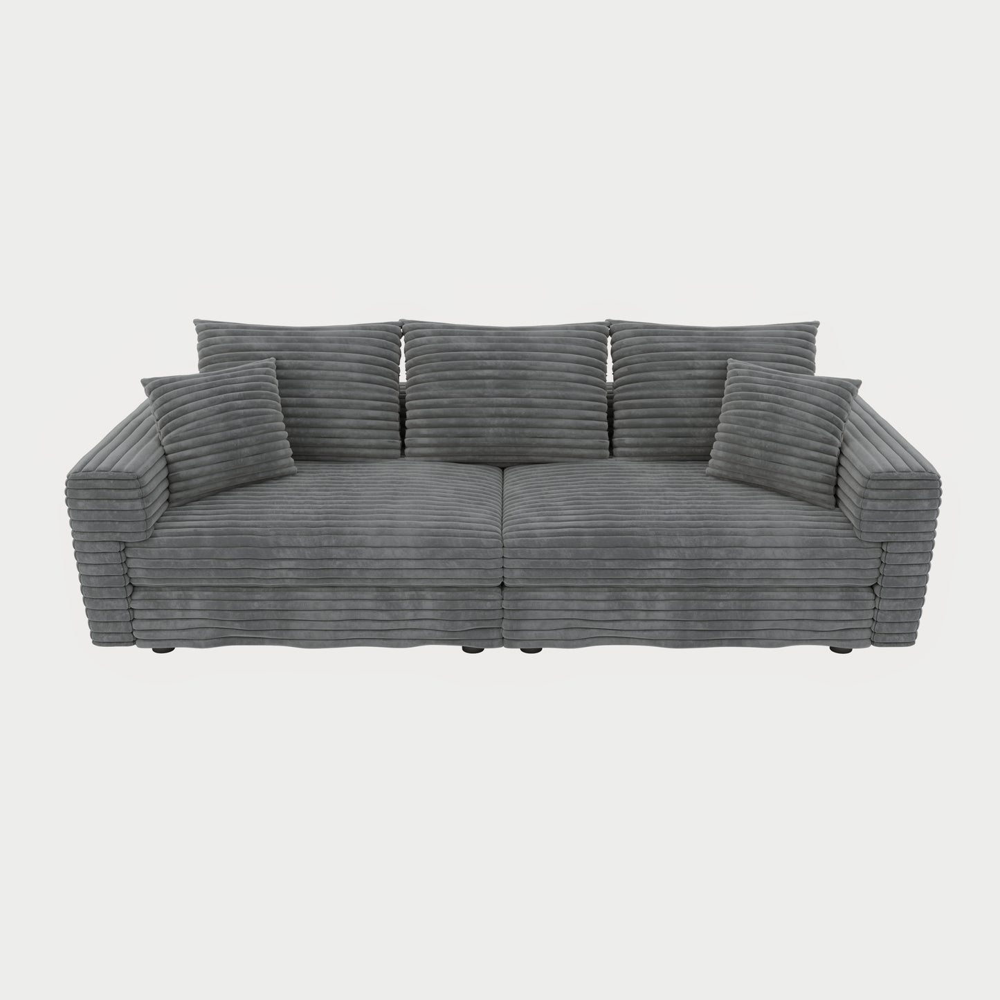 82.7 ' Plush Corduroy 3-Seat Sofa,Modern Comfy Upholstered Sofa Cloud Couch,Deep Seat Couches with Soft Pillows,Convertible Deep Seat Sofa Lounge Chair for Living Room Bedroom,Apartment,Office,Grey