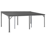 12x20FT Lean to Gazebo, Outdoor Hardtop Wall Mounted Gazebo with Sloping Galvanized Steel Roof, Upgraded Heavy Duty Mounted Shelter with Drainage System for Deck, Porch, Backyard