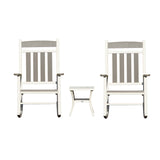 Outdoor Rocking Chairs Set of 3, Durable HDPE Patio Oversized Rockers for Adults, Porch Rocking Chair with 380lbs Support, Weather-Resistant