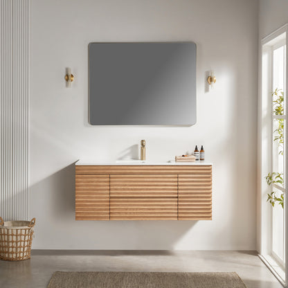 48' Wall Mounted & Floating Single Vanity with Ceramic Sink