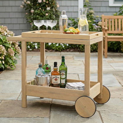 Saratoga Outdood Rolling Bar Cart