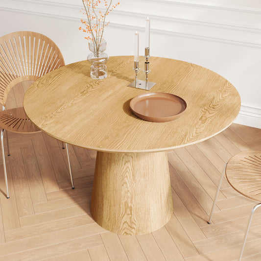 43 inch Wooden circular dining table, modern minimalist round table, MDF colored table,